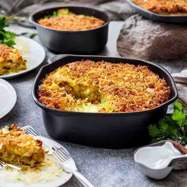 Картофельная запеканка с квашеной капустой